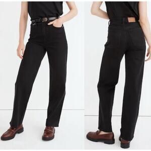 Madewell Perfect Vintage Wide Leg Jeans Stone Black Womens Size 31P *EUC